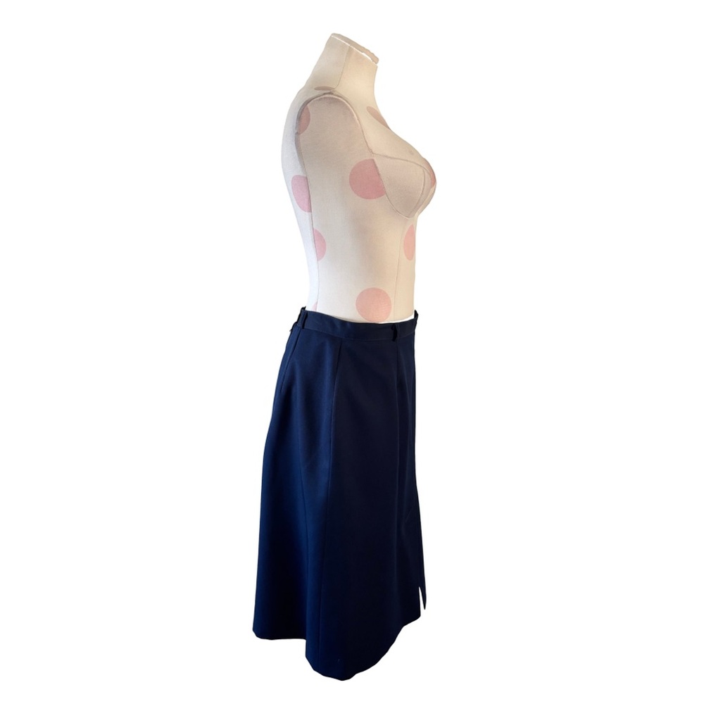 Vintage Navy Pencil Midi Skirt - Picture 4 of 7
